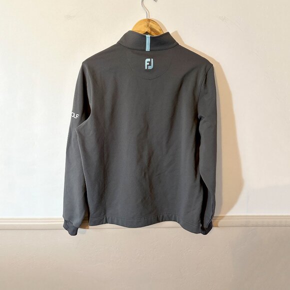 FJ FootJoy Dryjoys Golf Jacket NBC Logo 1/2 Zip Men's M Gray & Lt. Blue Jacket - Picture 3 of 9